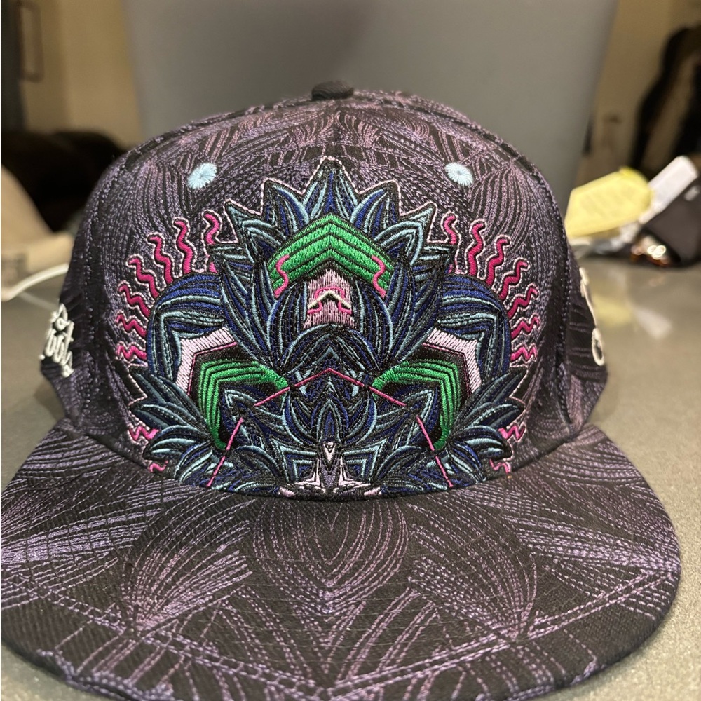 Grassroots Embroidered Purple Flatbrim Hat